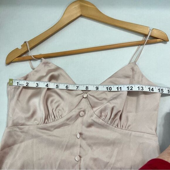 River Island Pink Satin Button Front Cami Top Women's Size 6 - Picture 8 of 11